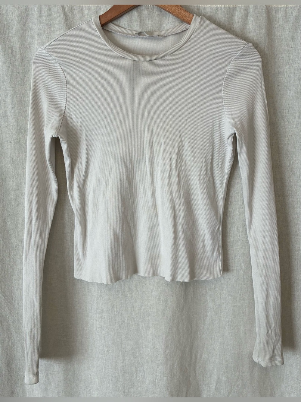 Reformation Eddie Long Sleeve Tee 100% Cotton Cropped